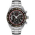 Seiko Men's Stainless Steel Red Inner-bezel Chronograph Watch