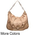 Sondra Roberts New York Leather Grommet Hobo