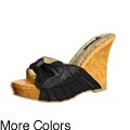 Groove Women's 'Ribbon' Cork Wedge Sandal