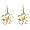 14k Yellow Gold Peace Flower Wire Earrings