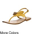 Coconuts Women's 'Iris' Flower Leather Sandals
