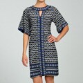 Julian Taylor Women's Border-trimmed Bohemian Tunic Dress