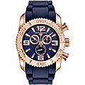 Swiss Legend Men's Commander Rose Gold Blue Strap Chronograph Watch