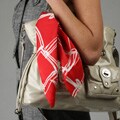 AK Anne Klein Abstract Square Print Silk Scarf