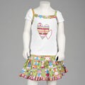 CR Kids Toddler Girls Heart Printed Top with Skirt Set