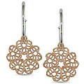 Italian Sterling Silver Flower Dangle Earrings