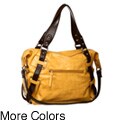 Vieta 'Eloi' Faux Patent Satchel