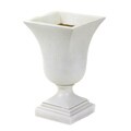 Small Square Top Cream-colored Resin Urn