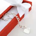 Sterling Silver 8-inch  Heart Toggle Bracelet