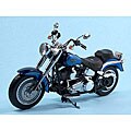 Harley Davidson Fat Boy Black/ Blue Ice Die Cast Motorcycle