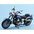 Harley Davidson Fat Boy Flame Blue Pearl Die Cast Motorcycle