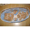 Blue Minkie Dot Moses Basket Set