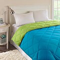 Reversible Turquoise/ Lime Quilted Microfiber Down Alternative Comforter