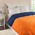 Reversible Orange/ Navy Quilted Microfiber Down Alternative Comforter
