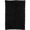 Hand-woven Flokati Black New Zealand Wool Rug (3' x 5')
