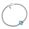 Signature Moments Sterling Silver Baby Blue Murano Glass Starter Set (7.25-inch/ 7.75-inch)