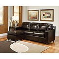 Chaise Chocoalte Leather Sectional Sofa