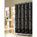 Manor Hill Silhouette Floral Black Shower Curtain