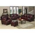 Park Lane 4-piece Burgundy Leather Living Room Set