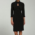 Adrianna Papell Women's Ruffle-trim Bolero Jacket Sheath Dress Set