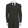 Ferrecci Men's Black 2-button Pinstripe 3-piece Suit
