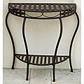 Santa Fe Nailhead 2-tier Half Moon Table