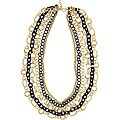 Brass Goldtone Six Row Multiplicity Necklace