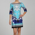 Sweet Women's 3/4-sleeve Printed Shift Dress