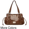 Nine West 'Dynasty' Medium Croc-embossed Satchel