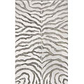 Hand-tufted Zebra Ivory Wool Rug (5' x 8')