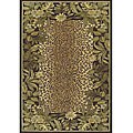 Alexa Abbey Amazon Jungle Safari Leopard Floral Brown Rug (6'6 x 9'4)