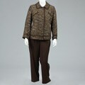 Emily Women's Plus-size 3-piece Jacket Pant and Skirt Set