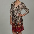 Jonathan Martin Women's Wild Grid Splatter Print Wrap Dress