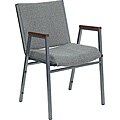 Heavy Duty Grey Fabric Upholstered Stack Chair with Arms (Case of 40)