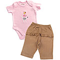Funkoos Organic Baby Girl Bodysuit and Pants Set
