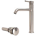Brienza Brushed Nickel Swivel Spout Vessel Faucet and Drain (Pack of 10)