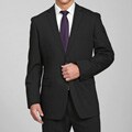 Perry Ellis Men's Slim Fit Black 2-button Wool Suit