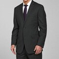 Perry Ellis Men's Slim Fit Charcoal 2-button Wool Suit