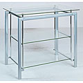 Silver Pearl Metal and Glass TV Stand