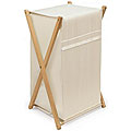 Wood Frame Hamper in Ecru