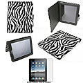 Leather Zebra iPad Carrying Case and Screen Protector