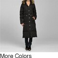 DKNY Women's Long Quilted Zip-front Down Coat