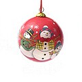 Snowmen Glass Christmas Ornament (Case of 60)