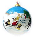 Winter Scene Glass Christmas Ornament (Case of 60)