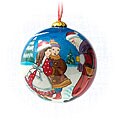 Santa with Kids Glass Christmas Ornaments (Case of 60)