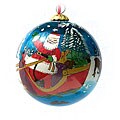 Santa in Sleigh Glass Christmas Ornaments (Case of 60)