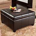 Richmond Espresso Leather Storage Ottoman