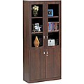 Gal-ax 4-door Walnut Wood Bookcase