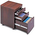 Gal-ax Walnut Wood Mobile Pedestal Filing Box