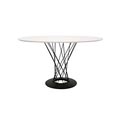 Troppo Spiral Steel Base White Round Dining Table